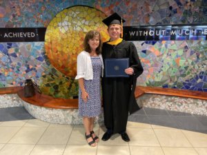 Christine Fultz and Cullin Brinning at his graduation from the University of Akron.