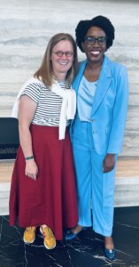 Jennifer Banek and Lauren Underwood at the Democratic National Convention in Chicago