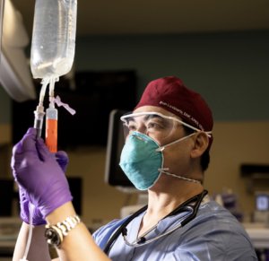 A portrait of Dan Lovinaria, CRNA, at Hennepin County Medical Center in Minneapolis. Photo by Jenn Ackerman.