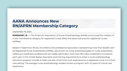 Press Release image of the new RN-APRN membership for AANA