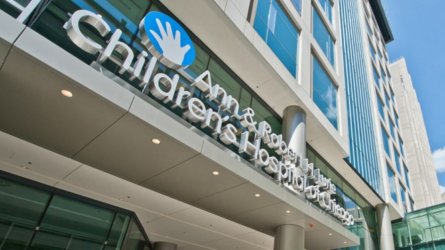 The exterior of Ann & Robert H. Lurie Children's Hospital of Chicago.